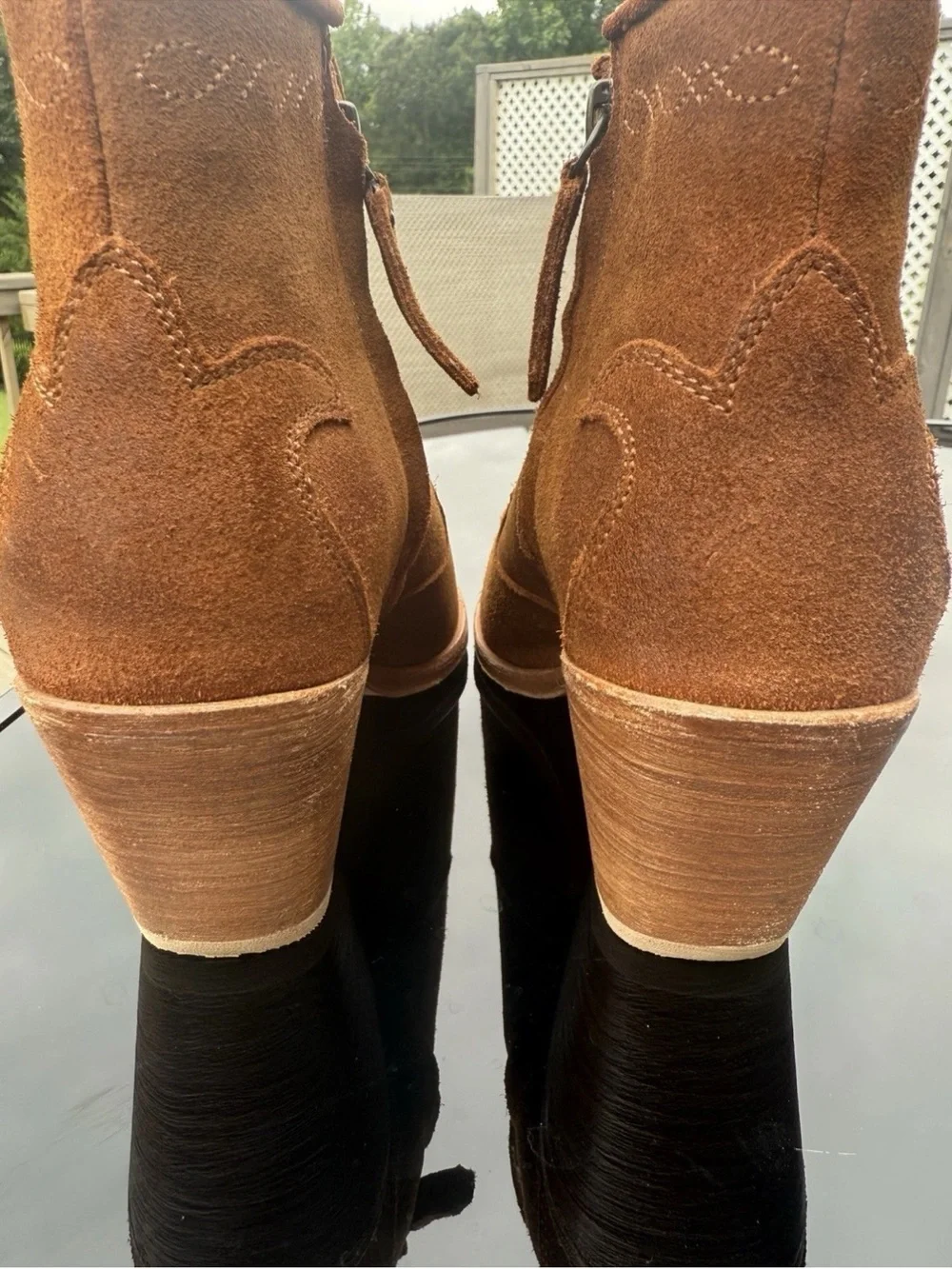 Shyanne Women’s Jodi Suede Leather Brown Western Ankle Boots Sz 6 EUC